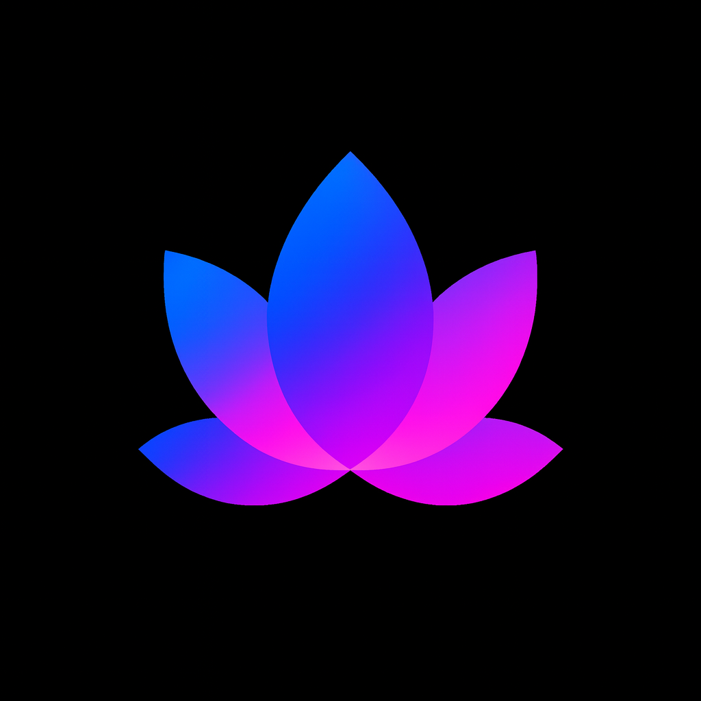 Lytus Co. official logo — blue and pink gradient lotus flower symbol on black background
